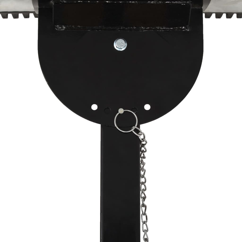 Hand-Schneepflug Mit Rädern 100 X 44 Cm Schwarz