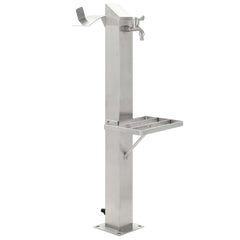 Garten-Wassersäule Edelstahl Quadratisch 95 Cm