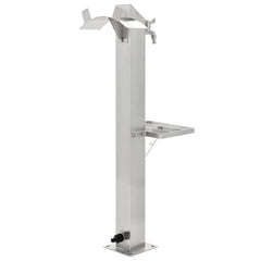 Garten-Wassersäule Edelstahl Quadratisch 95 Cm